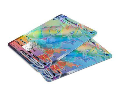 Anime Town Creations Holographic Credit Card Rainbow Gyarados Pokemon Card Window Skins - Anime Pokemon Holographic Credit Card Skin