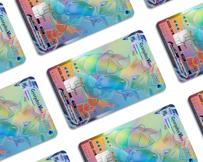 Anime Town Creations Holographic Credit Card Rainbow Gyarados Pokemon Card Window Skins - Anime Pokemon Holographic Credit Card Skin