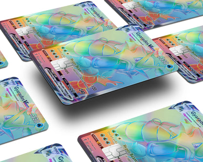 Anime Town Creations Holographic Credit Card Rainbow Gyarados Pokemon Card Window Skins - Anime Pokemon Holographic Credit Card Skin
