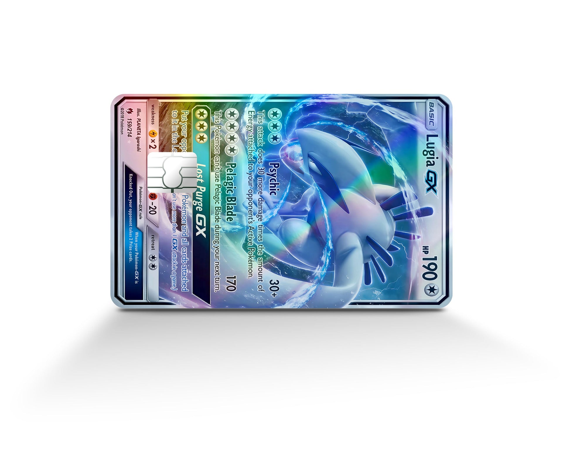 Anime Town Creations Holographic Credit Card Rare Lugia Pokemon Card Full Skins - Anime Pokemon Holographic Credit Card Skin