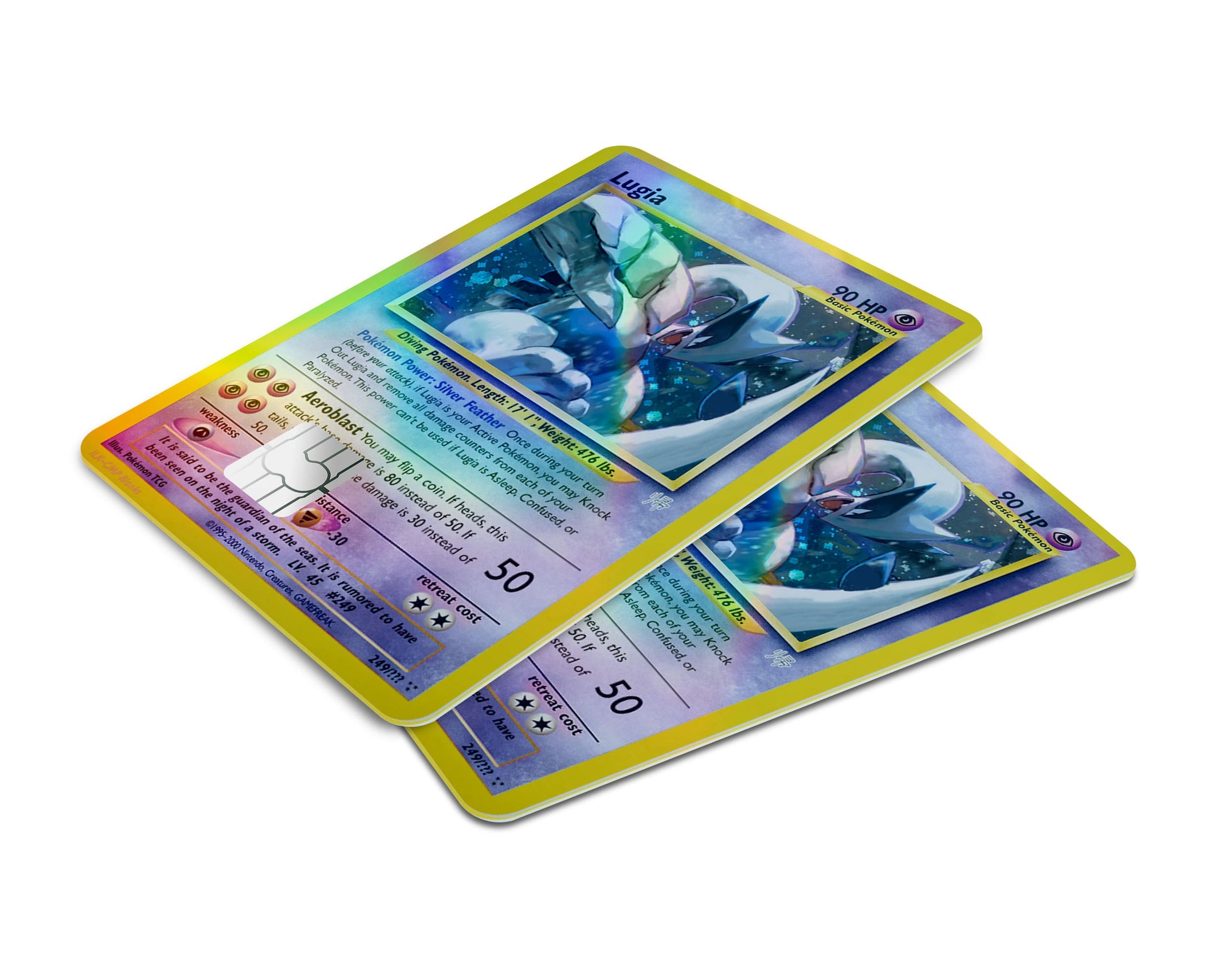 Anime Town Creations Holographic Credit Card Legendary Lugia Pokemon Card Window Skins - Anime Pokemon Holographic Credit Card Skin