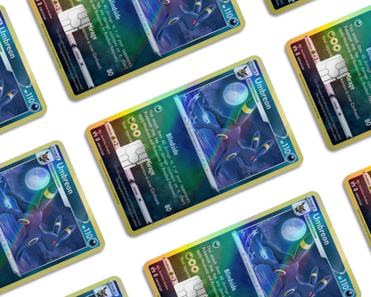 Anime Town Creations Holographic Credit Card Cute Umbreon Pokemon Card Window Skins - Anime Pokemon Holographic Credit Card Skin