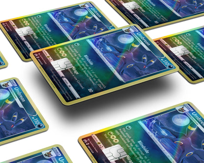 Anime Town Creations Holographic Credit Card Cute Umbreon Pokemon Card Window Skins - Anime Pokemon Holographic Credit Card Skin