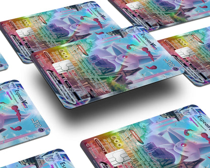 Anime Town Creations Holographic Credit Card Rare Espeon Pokemon Card Window Skins - Anime Pokemon Holographic Credit Card Skin