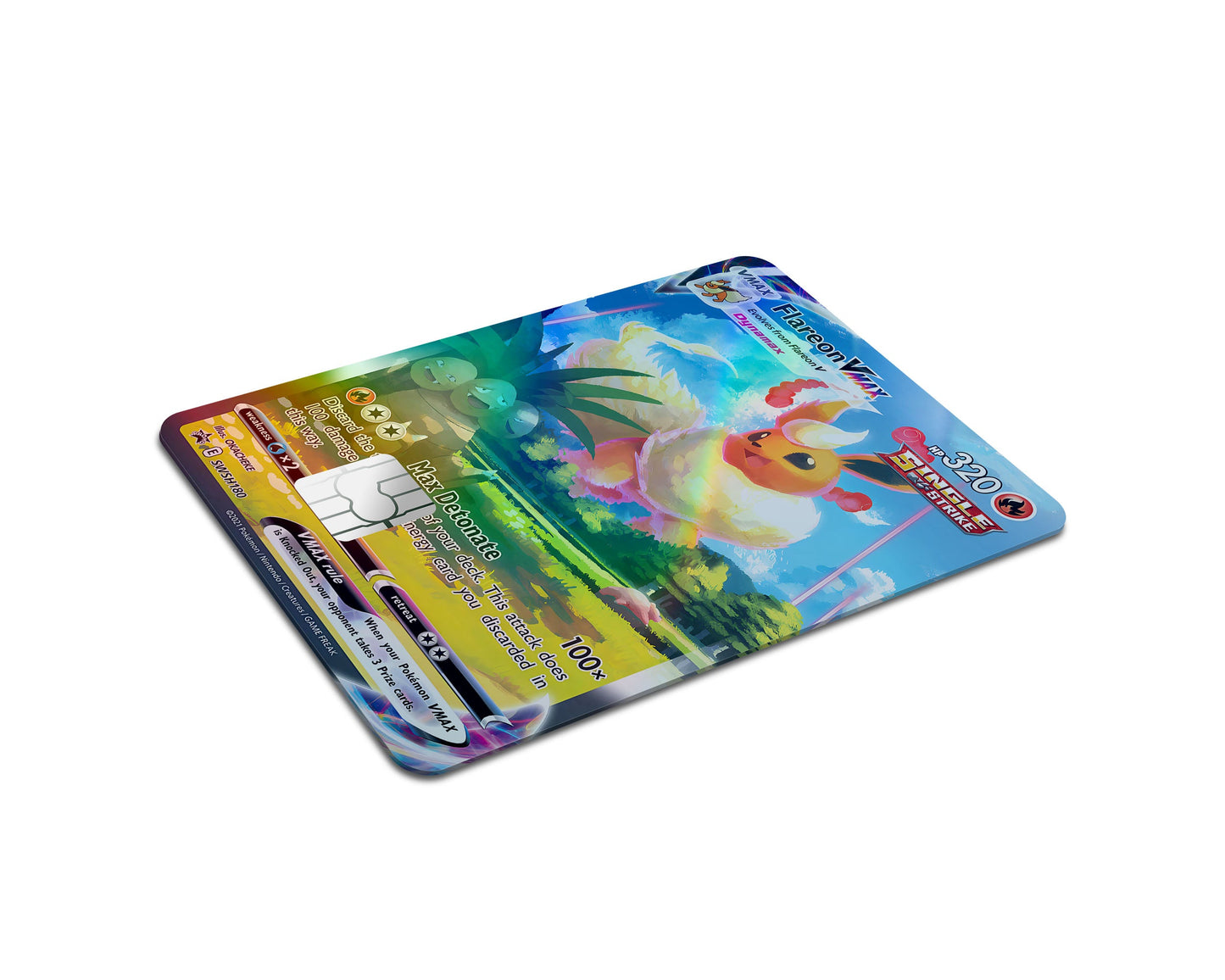 Anime Town Creations Holographic Credit Card Rare Flareon Pokemon Card Full Skins - Anime Pokemon Holographic Credit Card Skin