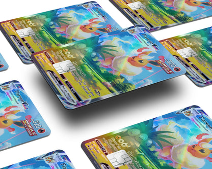 Anime Town Creations Holographic Credit Card Rare Flareon Pokemon Card Window Skins - Anime Pokemon Holographic Credit Card Skin