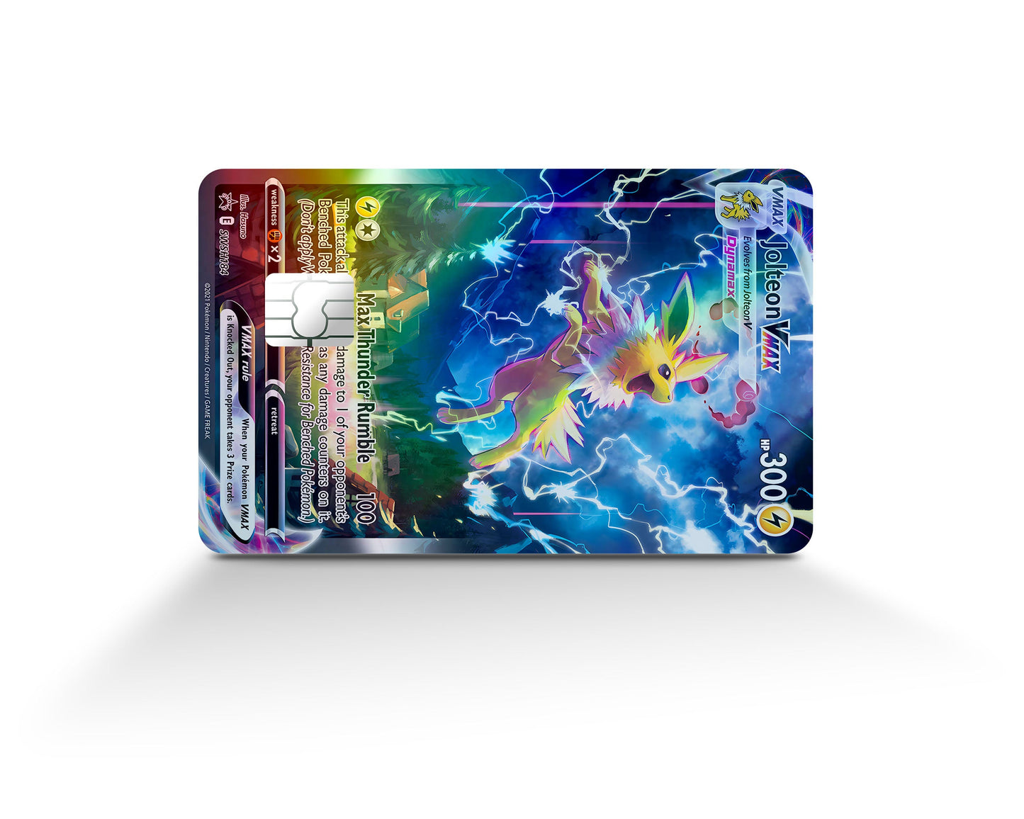 Anime Town Creations Holographic Credit Card Rare Jolteon Pokemon Card Full Skins - Anime Pokemon Holographic Credit Card Skin
