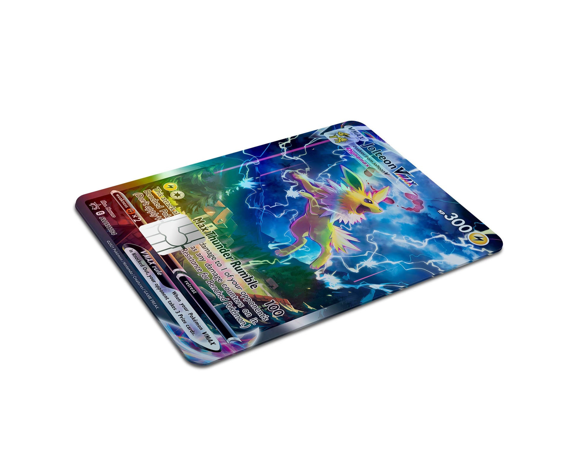 Anime Town Creations Holographic Credit Card Rare Jolteon Pokemon Card Full Skins - Anime Pokemon Holographic Credit Card Skin