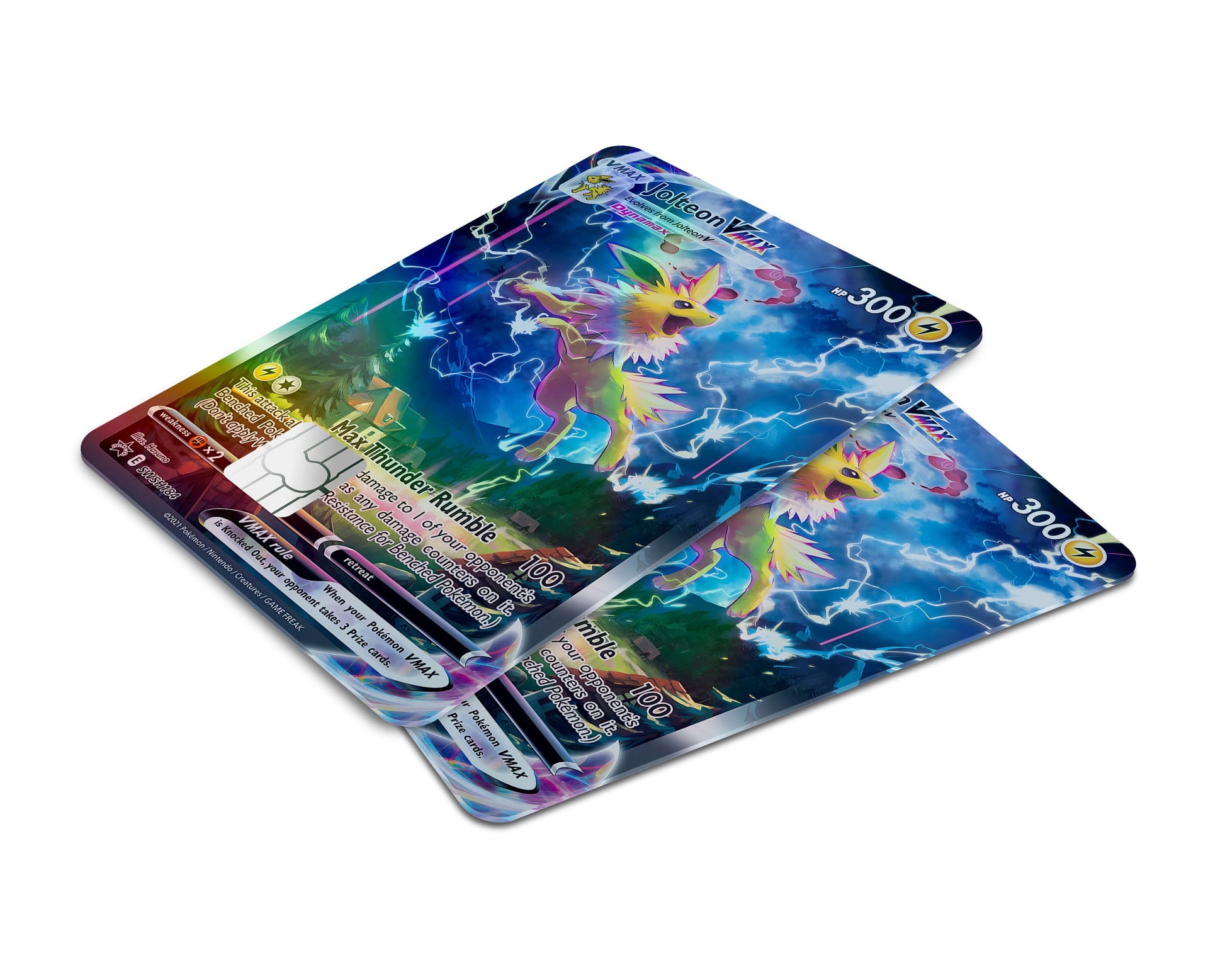 Anime Town Creations Holographic Credit Card Rare Jolteon Pokemon Card Window Skins - Anime Pokemon Holographic Credit Card Skin