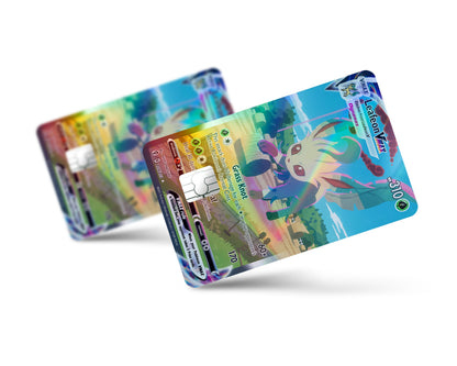 Anime Town Creations Holographic Credit Card Rare Leafeon Pokemon Card Full Skins - Anime Pokemon Holographic Credit Card Skin