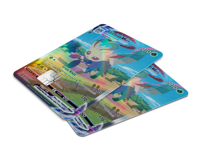 Anime Town Creations Holographic Credit Card Rare Leafeon Pokemon Card Window Skins - Anime Pokemon Holographic Credit Card Skin