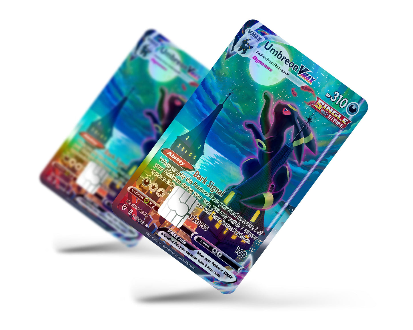 Anime Town Creations Holographic Credit Card Rare Umbreon Pokemon Card Full Skins - Anime Pokemon Holographic Credit Card Skin