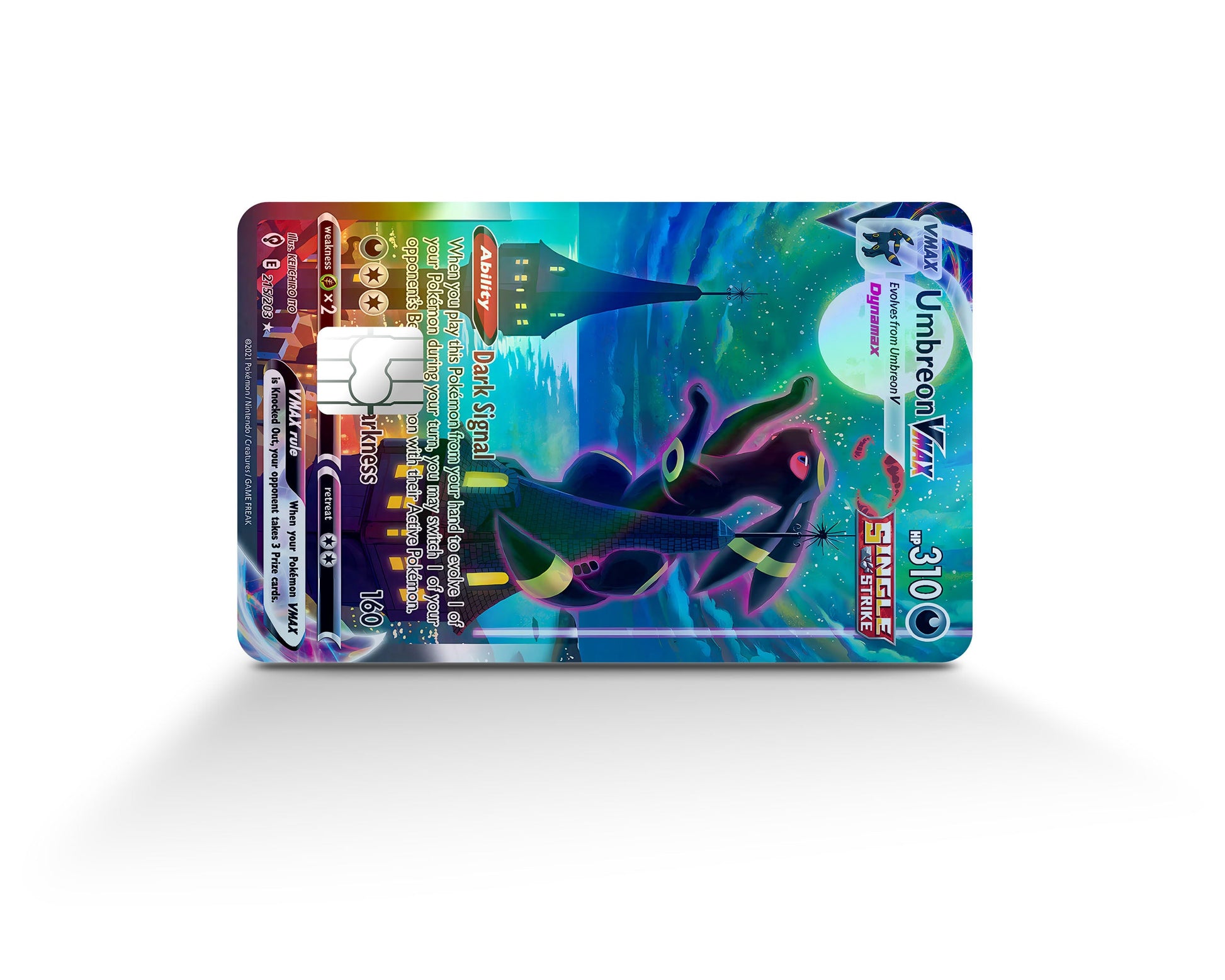 Anime Town Creations Holographic Credit Card Rare Umbreon Pokemon Card Full Skins - Anime Pokemon Holographic Credit Card Skin