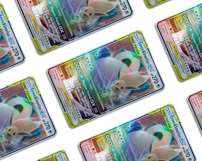 Anime Town Creations Holographic Credit Card Tag Eevee & Snorlax Pokemon Card Window Skins - Anime Pokemon Holographic Credit Card Skin