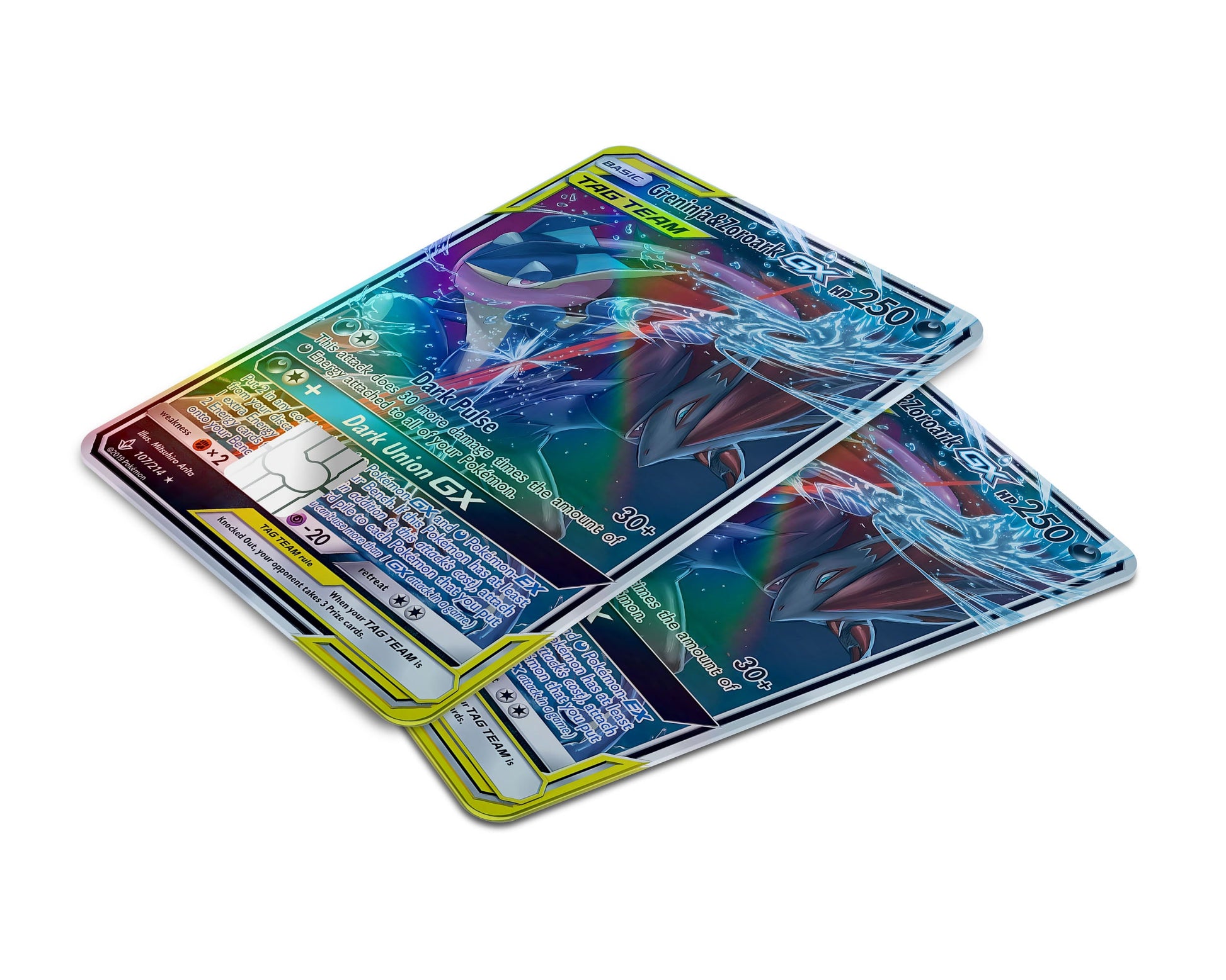 Anime Town Creations Holographic Credit Card Tag Greninja Zoroark Pokemon Card Window Skins - Anime Pokemon Holographic Credit Card Skin