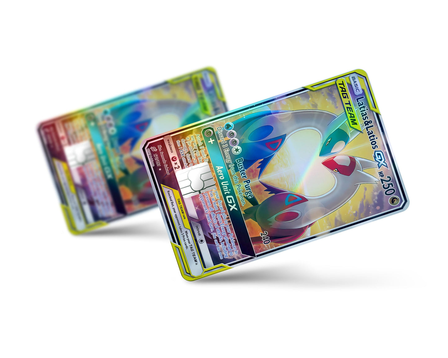 Anime Town Creations Holographic Credit Card Tag Latias & Latios Pokemon Card Full Skins - Anime Pokemon Holographic Credit Card Skin