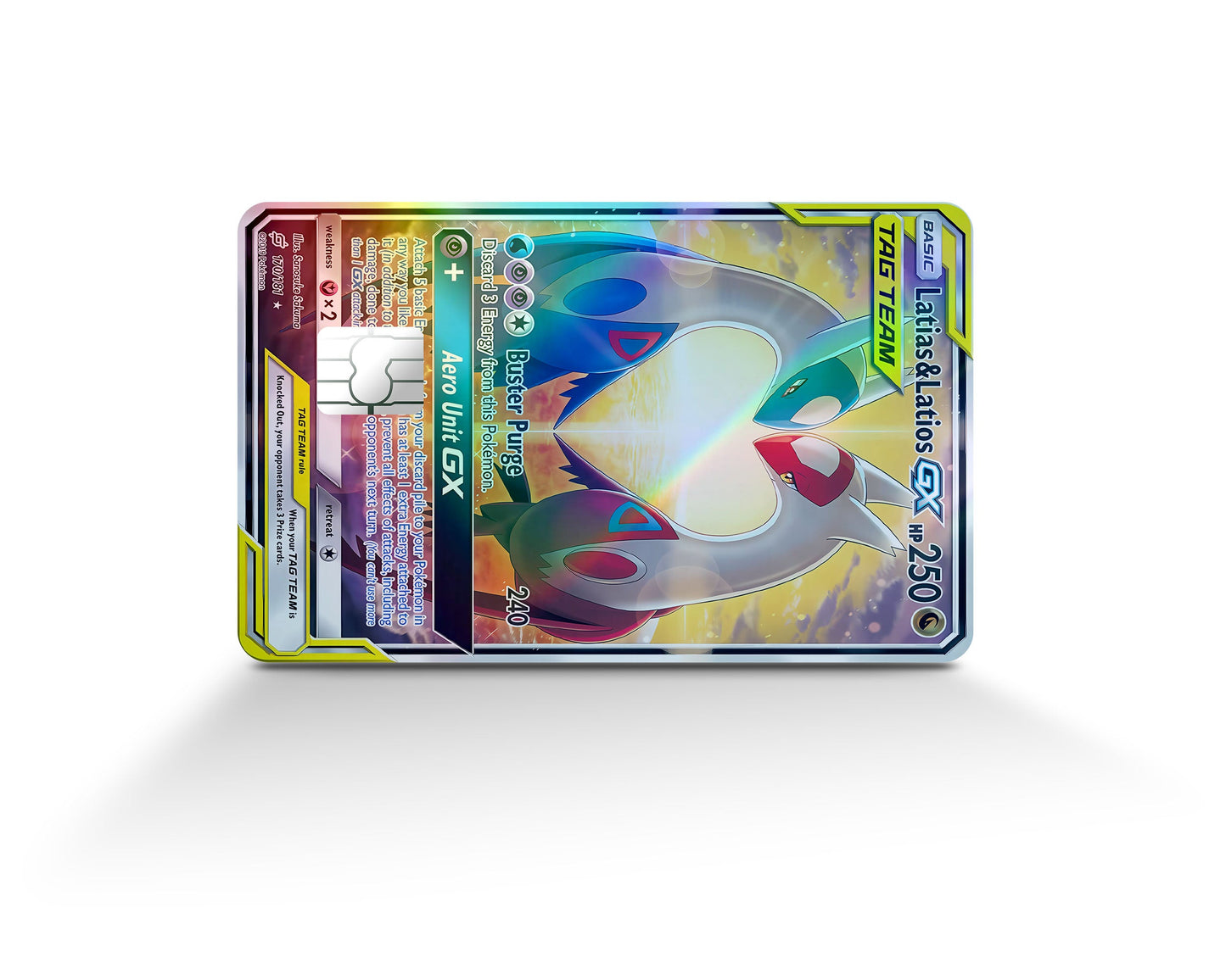 Anime Town Creations Holographic Credit Card Tag Latias & Latios Pokemon Card Full Skins - Anime Pokemon Holographic Credit Card Skin