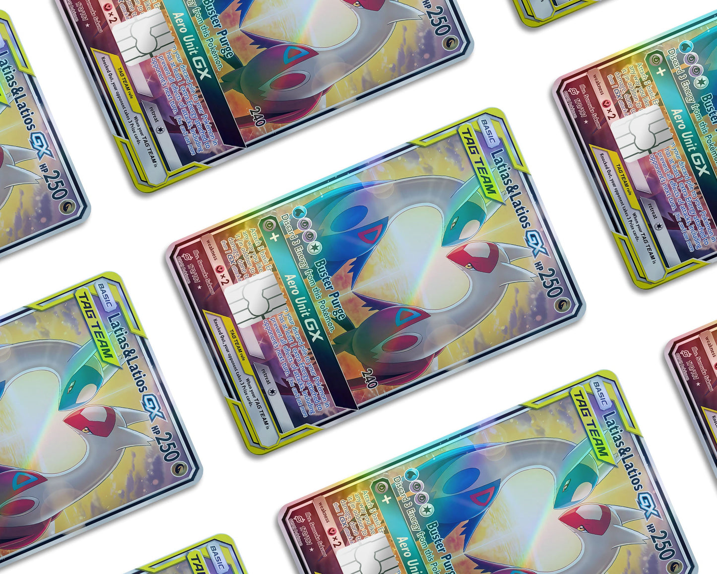 Anime Town Creations Holographic Credit Card Tag Latias & Latios Pokemon Card Window Skins - Anime Pokemon Holographic Credit Card Skin