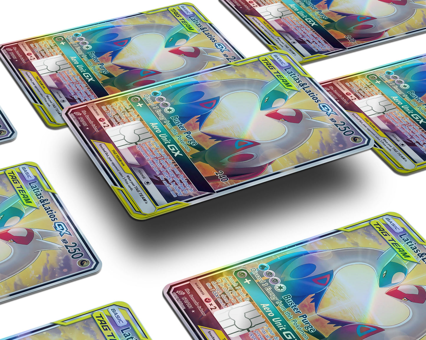 Anime Town Creations Holographic Credit Card Tag Latias & Latios Pokemon Card Window Skins - Anime Pokemon Holographic Credit Card Skin