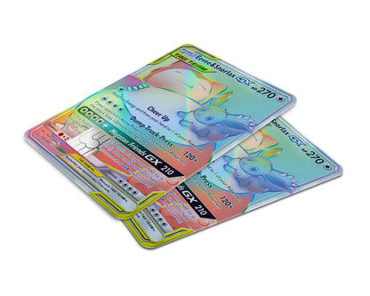 Anime Town Creations Holographic Credit Card Tag Rainbow Eevee & Snorlax Pokemon Card Window Skins - Anime Pokemon Holographic Credit Card Skin