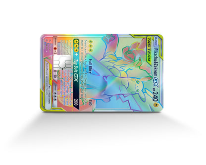 Anime Town Creations Holographic Credit Card Tag Rainbow Pikachu Zekrom Pokemon Card Full Skins - Anime Pokemon Holographic Credit Card Skin