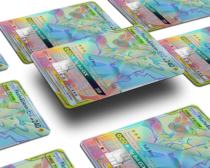 Anime Town Creations Holographic Credit Card Tag Rainbow Pikachu Zekrom Pokemon Card Window Skins - Anime Pokemon Holographic Credit Card Skin