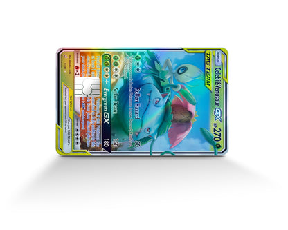 Anime Town Creations Holographic Credit Card Tag Venusaur Celebi Pokemon Card Full Skins - Anime Pokemon Holographic Credit Card Skin