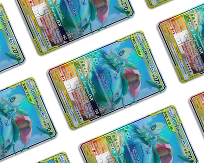 Anime Town Creations Holographic Credit Card Tag Venusaur Celebi Pokemon Card Window Skins - Anime Pokemon Holographic Credit Card Skin