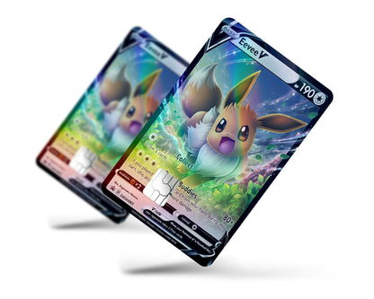 Anime Town Creations Holographic Credit Card Rare Eevee Pokemon Card Full Skins - Anime Pokemon Holographic Credit Card Skin