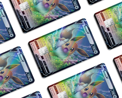 Anime Town Creations Holographic Credit Card Rare Eevee Pokemon Card Window Skins - Anime Pokemon Holographic Credit Card Skin