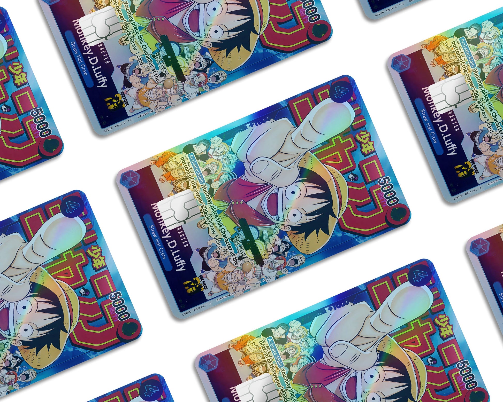 Anime Town Creations Holographic Credit Card Events Luffy One Piece Card Window Skins - Anime One Piece Holographic Credit Card Skin