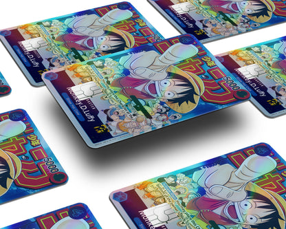 Anime Town Creations Holographic Credit Card Events Luffy One Piece Card Window Skins - Anime One Piece Holographic Credit Card Skin