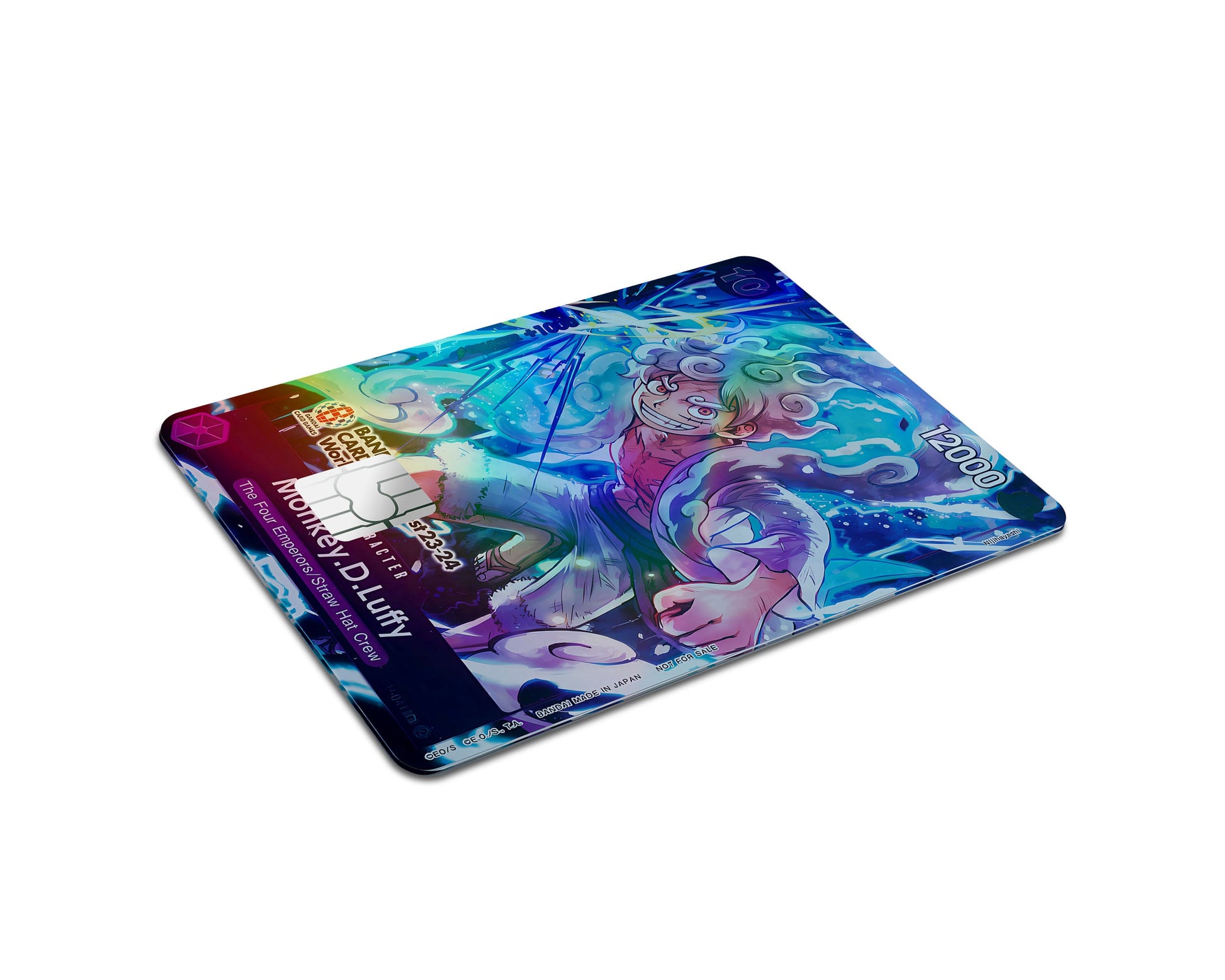 Anime Town Creations Holographic Credit Card Gear 5 Lightning One Piece Card Half Skins - Anime One Piece Holographic Credit Card Skin