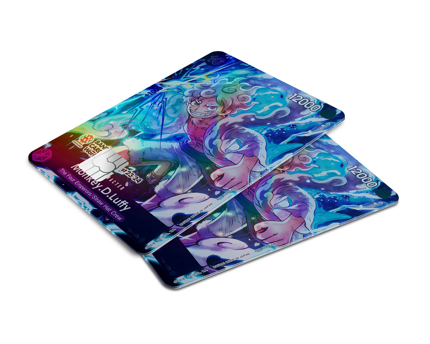 Anime Town Creations Holographic Credit Card Gear 5 Lightning One Piece Card Window Skins - Anime One Piece Holographic Credit Card Skin