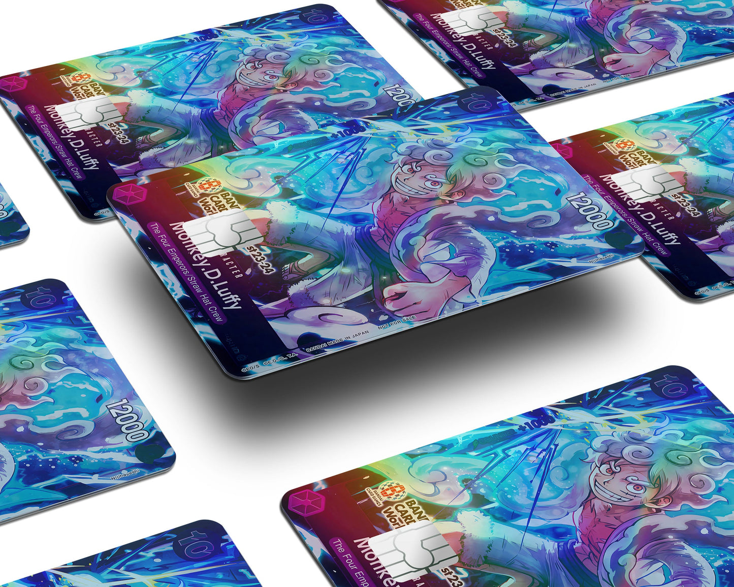 Anime Town Creations Holographic Credit Card Gear 5 Lightning One Piece Card Window Skins - Anime One Piece Holographic Credit Card Skin