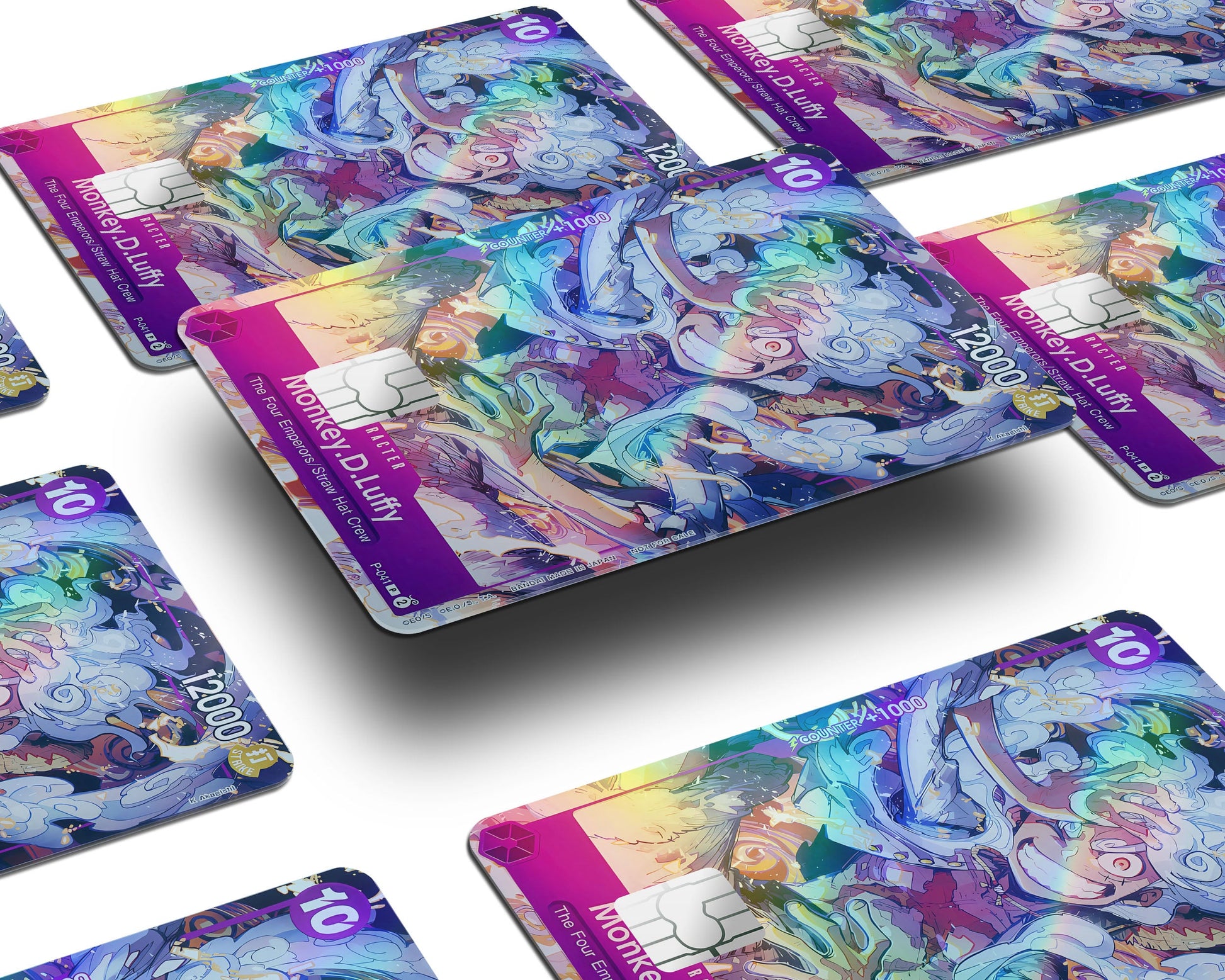Anime Town Creations Holographic Credit Card Gear 5 Luffy Smile One Piece Card Window Skins - Anime One Piece Holographic Credit Card Skin