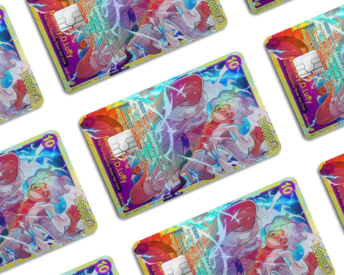 Anime Town Creations Holographic Credit Card Joyboy Luffy One Piece Card Window Skins - Anime One Piece Holographic Credit Card Skin