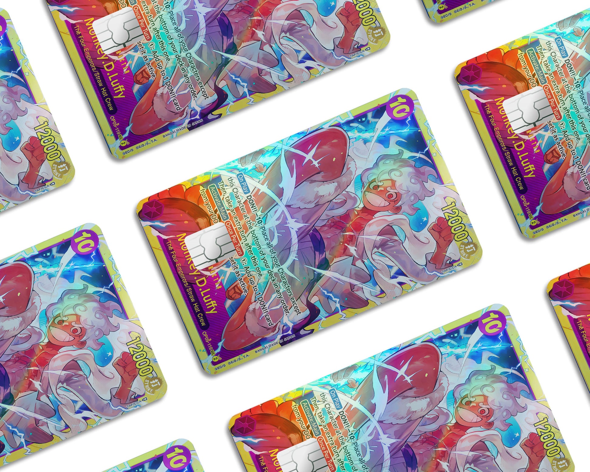 Anime Town Creations Holographic Credit Card Joyboy Luffy One Piece Card Window Skins - Anime One Piece Holographic Credit Card Skin