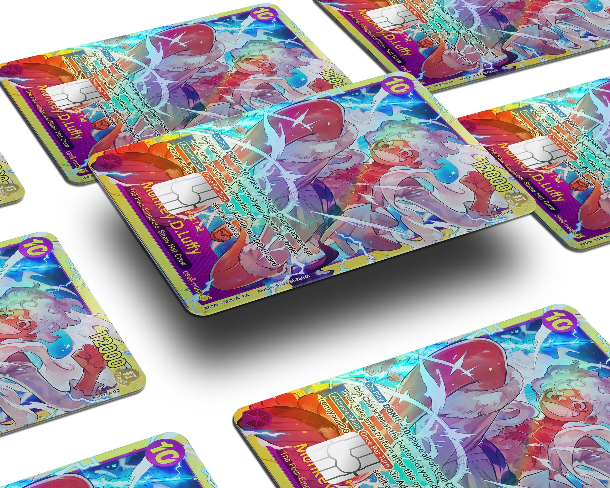 Anime Town Creations Holographic Credit Card Joyboy Luffy One Piece Card Window Skins - Anime One Piece Holographic Credit Card Skin