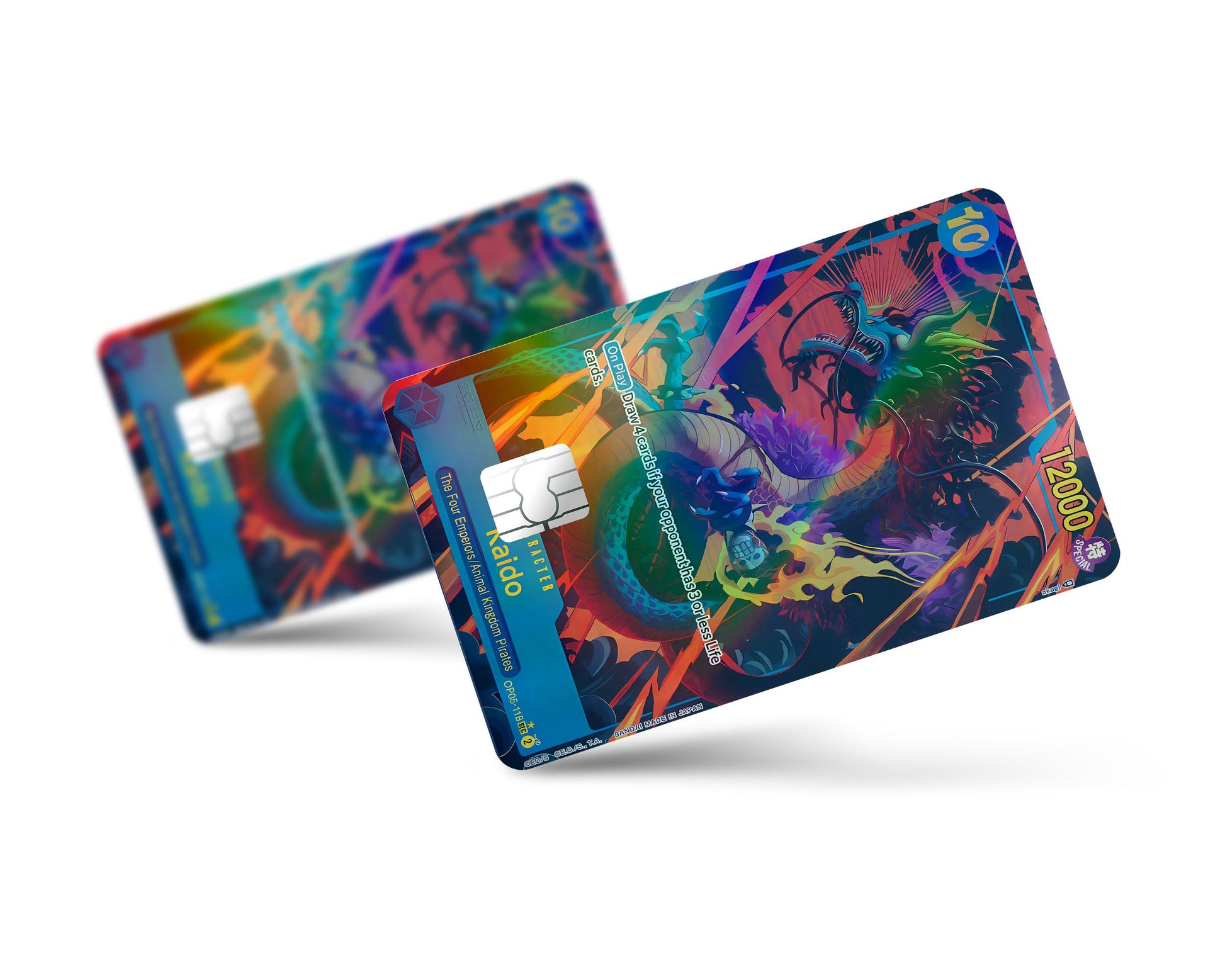 Anime Town Creations Holographic Credit Card Kaido Dragon One Piece Card Full Skins - Anime One Piece Holographic Credit Card Skin