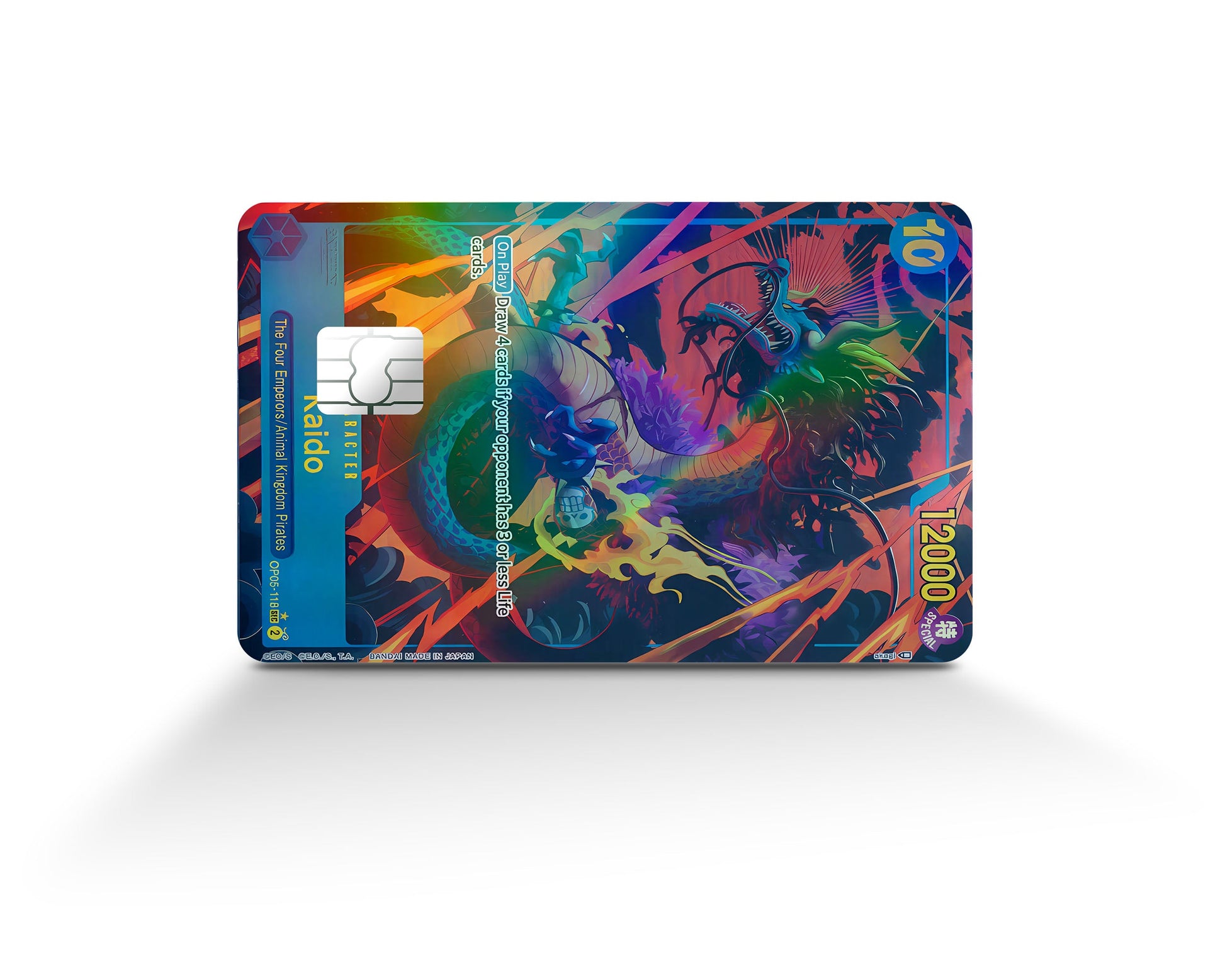 Anime Town Creations Holographic Credit Card Kaido Dragon One Piece Card Full Skins - Anime One Piece Holographic Credit Card Skin
