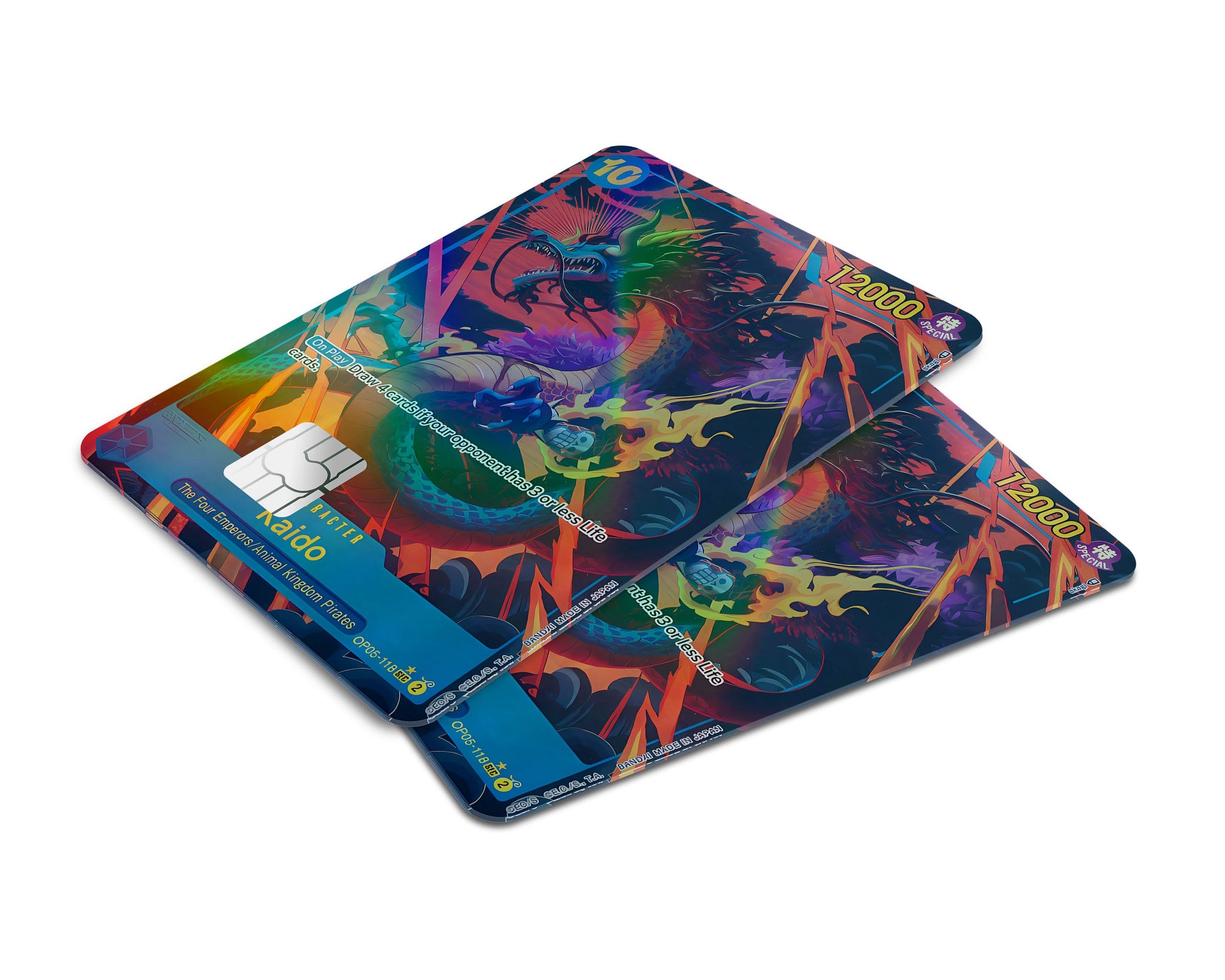 Anime Town Creations Holographic Credit Card Kaido Dragon One Piece Card Window Skins - Anime One Piece Holographic Credit Card Skin