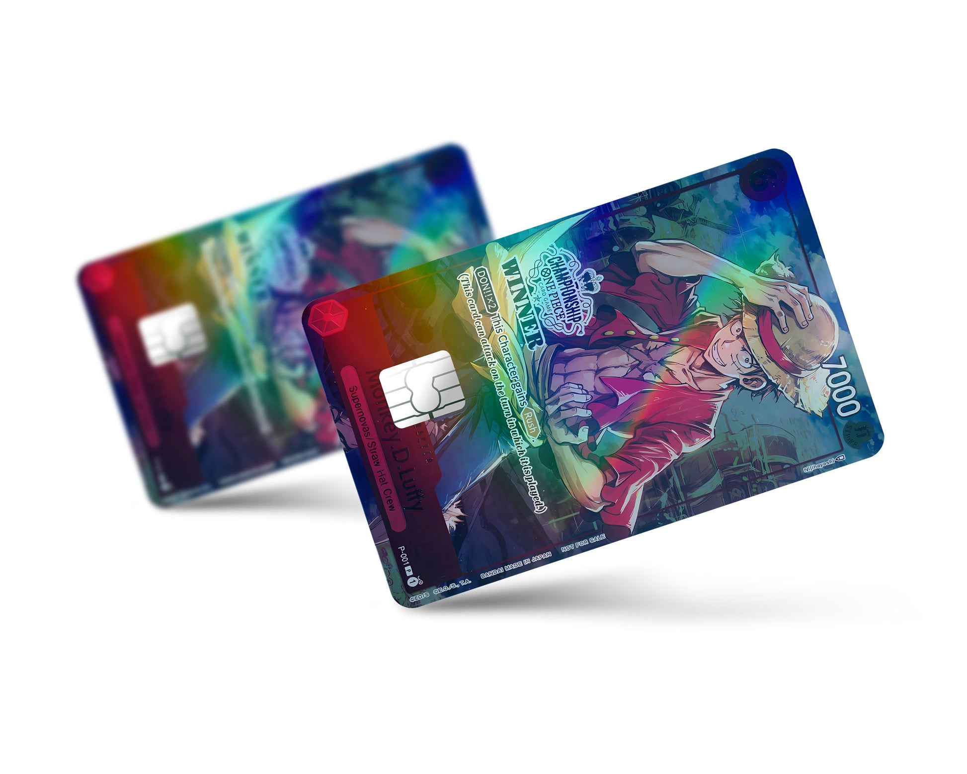 Anime Town Creations Holographic Credit Card Luffy Artistic One Piece Card Full Skins - Anime One Piece Holographic Credit Card Skin