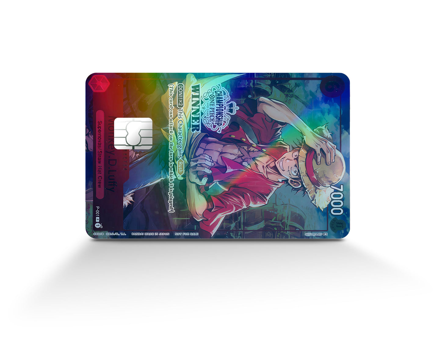 Anime Town Creations Holographic Credit Card Luffy Artistic One Piece Card Full Skins - Anime One Piece Holographic Credit Card Skin