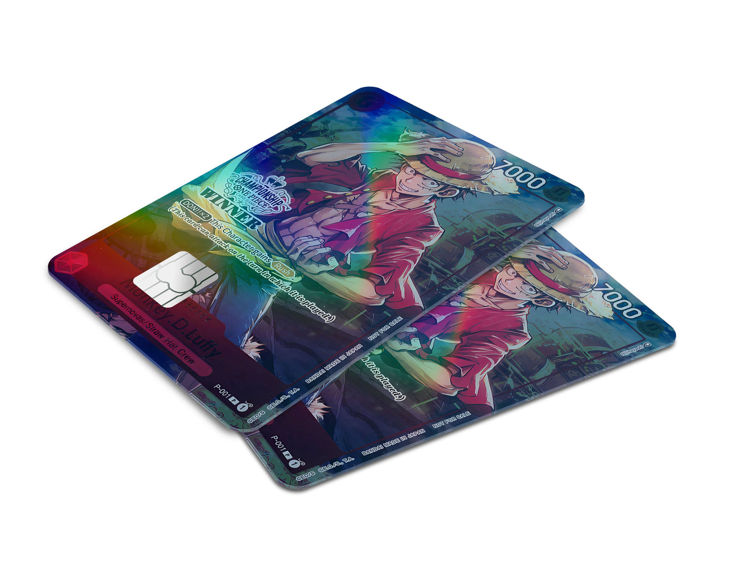 Anime Town Creations Holographic Credit Card Luffy Artistic One Piece Card Window Skins - Anime One Piece Holographic Credit Card Skin
