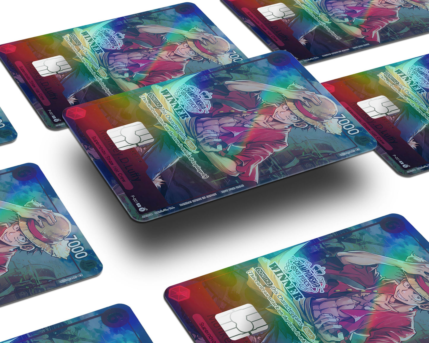 Anime Town Creations Holographic Credit Card Luffy Artistic One Piece Card Window Skins - Anime One Piece Holographic Credit Card Skin