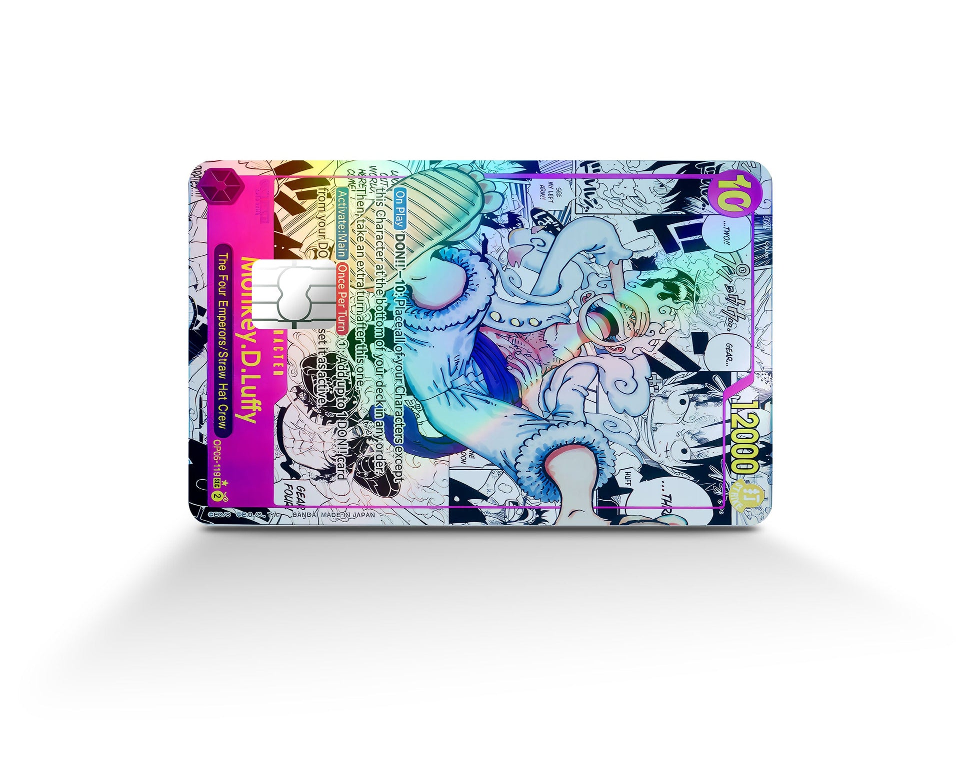 Anime Town Creations Holographic Credit Card Luffy Gear 5 Manga Limited Edition One Piece Card Full Skins - Anime One Piece Holographic Credit Card Skin