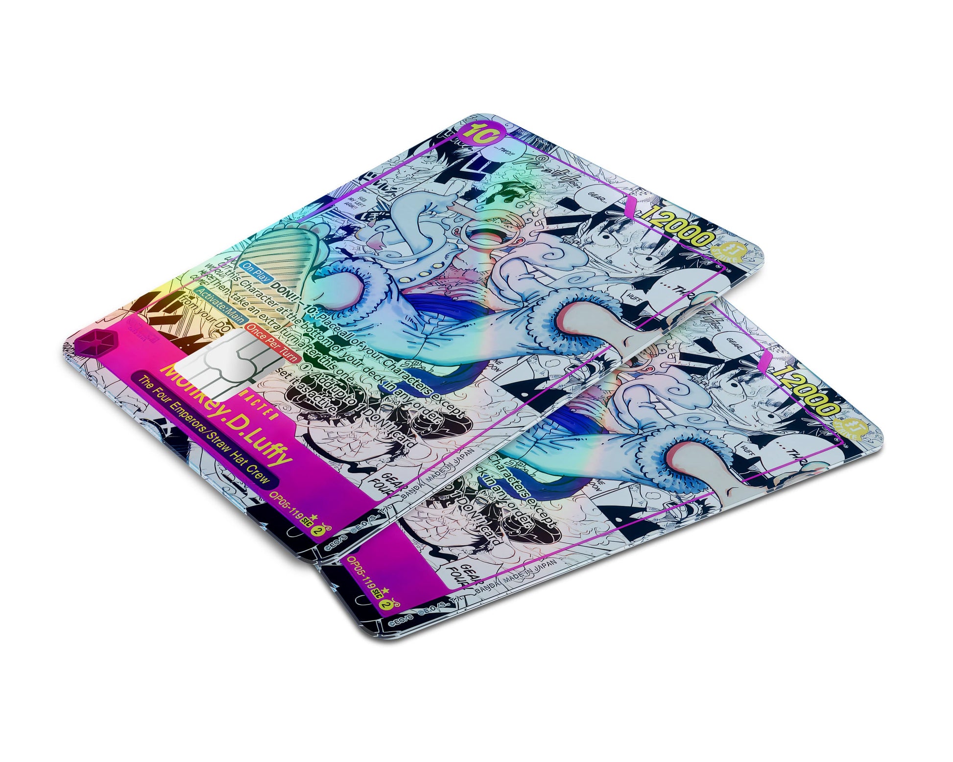 Anime Town Creations Holographic Credit Card Luffy Gear 5 Manga Limited Edition One Piece Card Window Skins - Anime One Piece Holographic Credit Card Skin