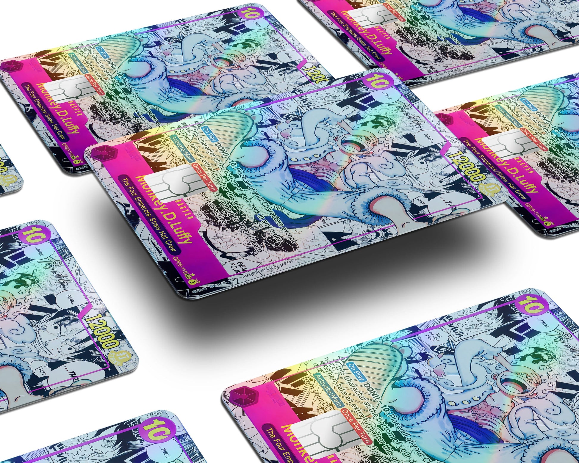 Anime Town Creations Holographic Credit Card Luffy Gear 5 Manga Limited Edition One Piece Card Window Skins - Anime One Piece Holographic Credit Card Skin