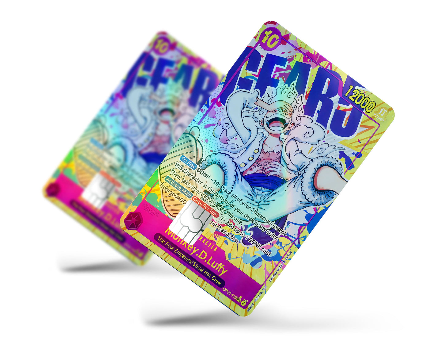 Anime Town Creations Holographic Credit Card Luffy Gear 5 One Piece Card Full Skins - Anime One Piece Holographic Credit Card Skin